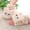Driving Gloves Cat Ears Women Elastic Female Gloves Half-finger Gloves Flip Mittens Wool Mittens
