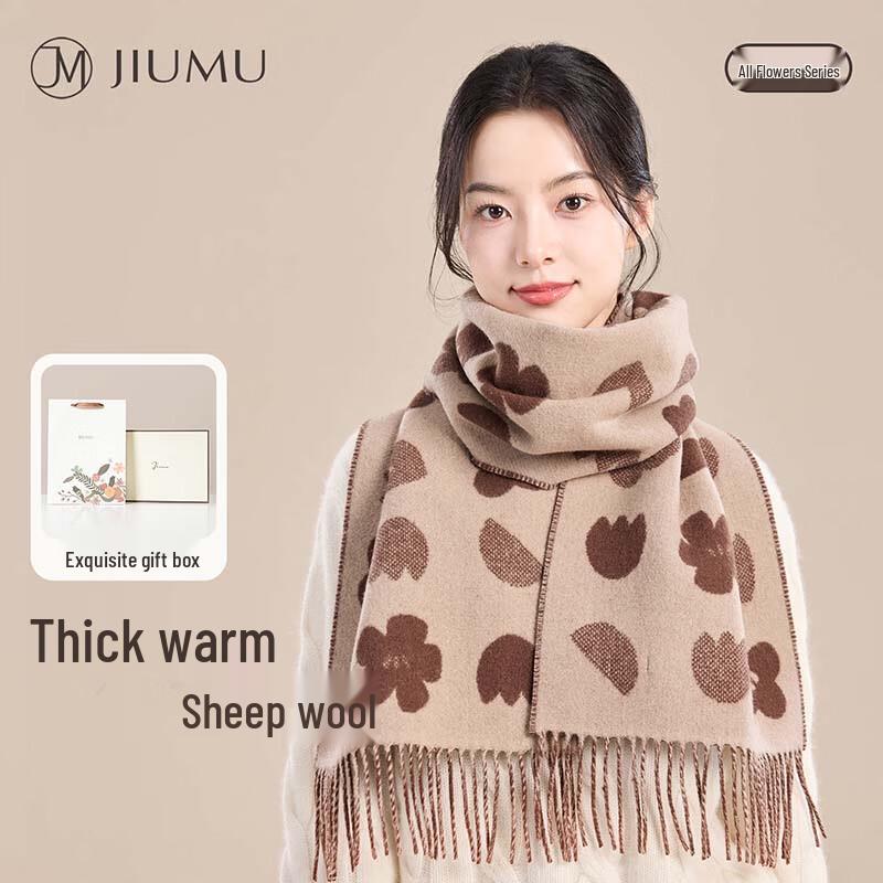 

JIUMU Women s Pure Wool Double-sided Scarf & Shawl One Size