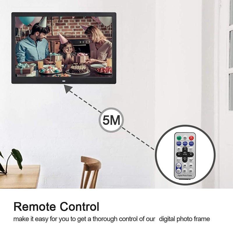 7 İnç Ekran LED Aydınlatmalı HD Dijital Fotoğraf Çerçevesi + Uzaktan Kumanda Tam Fonksiyonlu Elektronik Albüm Resim Müzik Film