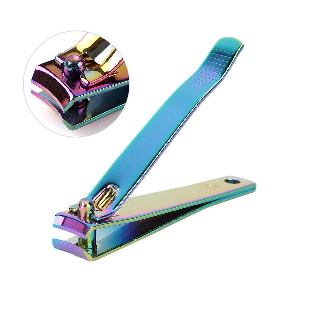 Plated Nail Clipper Carbon Steel Gradient Color Fashionable Nail Trimmer Cutter Manicure Tool