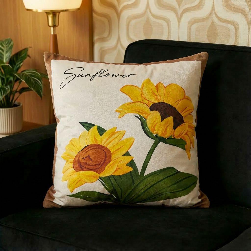 Retro Sunflower Pillowcase Luxury Sofa Cushion Atmosphere Decorative Pillow Cover For Homestay Bedhead Customizable Washable
