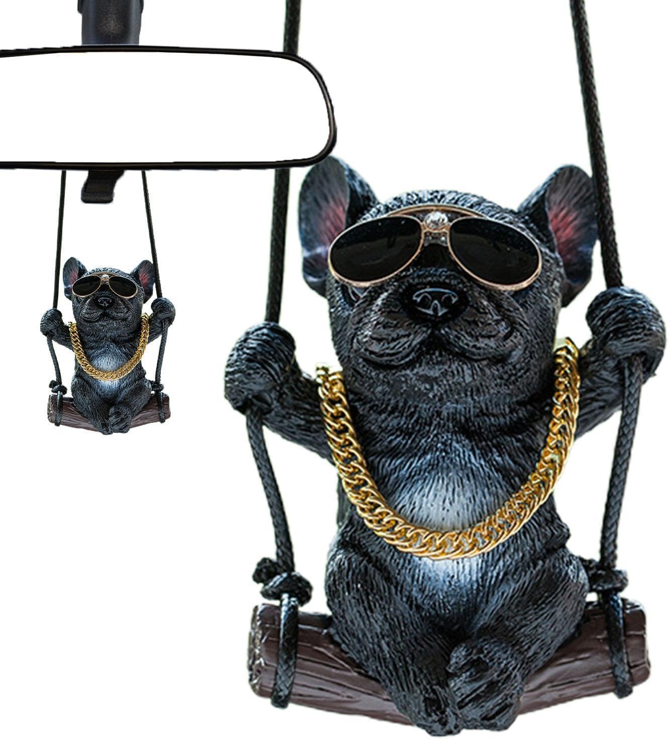 

Stylish Bulldog Car Resin French Bulldog Cute Dangling Car Pendant for Room Hanging Cute Dog Dangling Car Interior Decoration Pendant, Statue, Mirror,