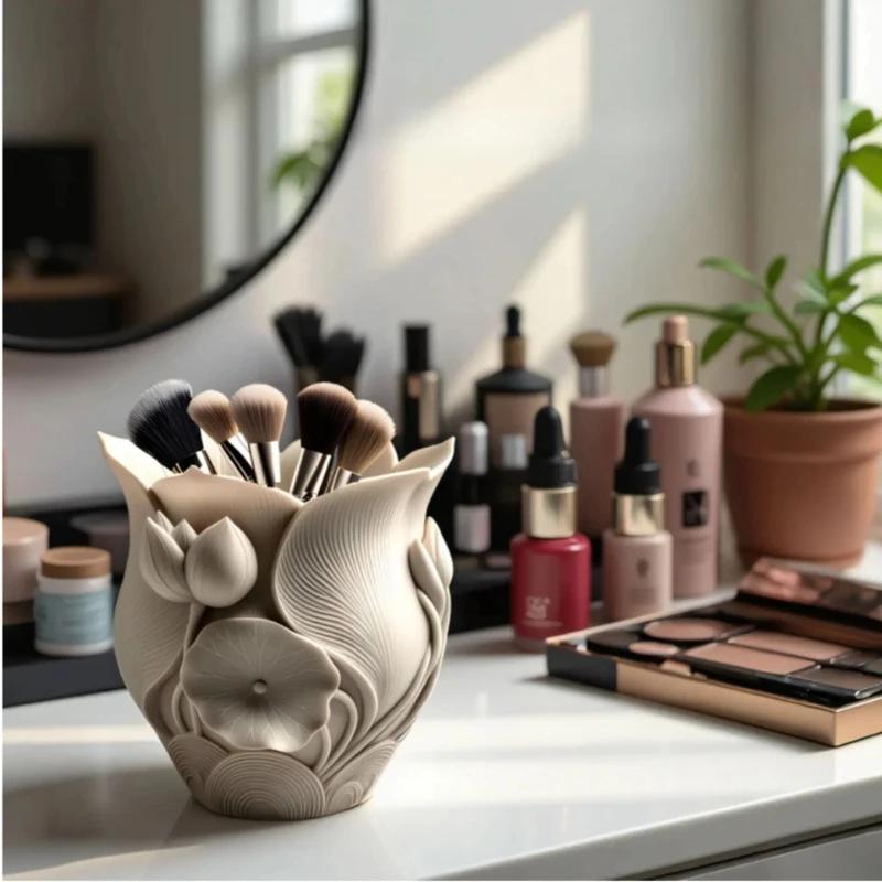 DIY Epoxy Resin Mold Scented Candle Cup Storage Silicone Mold Lotus Vase Plaster Cup Home Decoration Epoxy Resin Molds