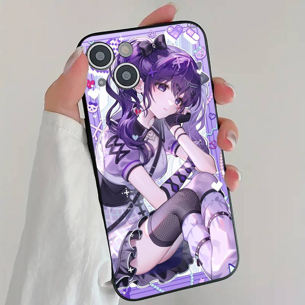 M-Mafuyu A-Asahina Anime Game P-Project S-Sekai Pjsk Phone Case Cool Black Silicone Soft For IPhone 16 15 14 13 12 11 X XR Plus