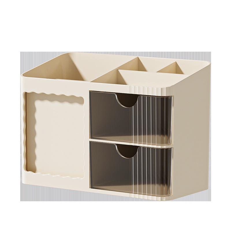 Student Dormitory Pen Holder & Transparent Drawer Storage Box: Multi-functional, Stackable, Office Organizer