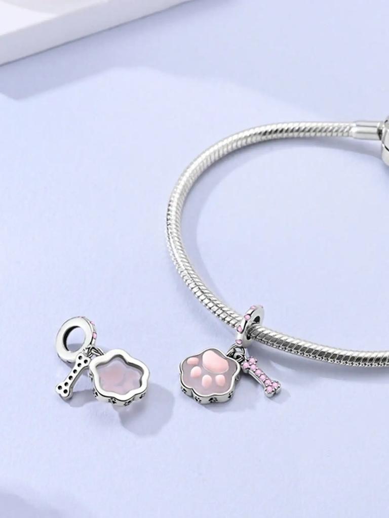 Charm Bead Charms Plata copper Colors HeartShaped Bow Perfume Bottle Bead Charms Pendant for Authentic Bracelets for Women Do It Yourself Jewellery L