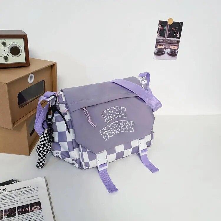 Borsa a tracolla con ciondolo regalo da uomo a grande capacità a griglia borsa da fitness borsa a spalla da donna borsa da coppia XM-2251-