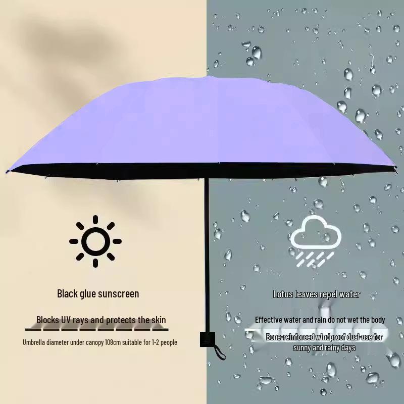 12-Rib Dual-Use Sun & Rain Umbrella for Men & Women - Large, UV Protection, Folding Double-Person Design