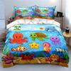 Cute Underwater Ocean Animals Bedding Duvet Cover Set  (1*Duvet Cover 2*Pillowcases, Without Duvet Insert)