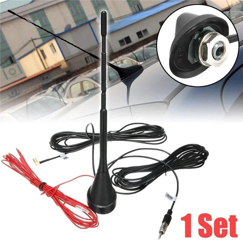 Aktive verstärkte DAB+ FM Radio Antenne Auto Universell Dachantenne Mast Halterung