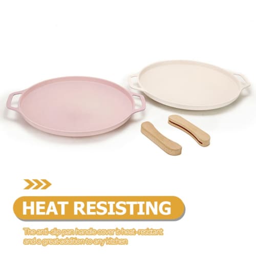 Iplusmile Multi-Griddle Handle, Wooden, Heat-Resistant, BBQ Cooking Tool