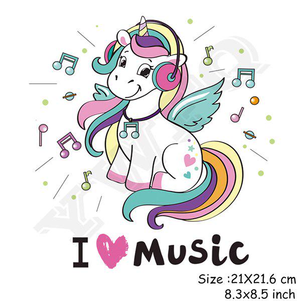 Flower Unicorn Stickers for Girls Boy Gift Badges Diy Accessory Heat Transfer Clothing Decor Patches