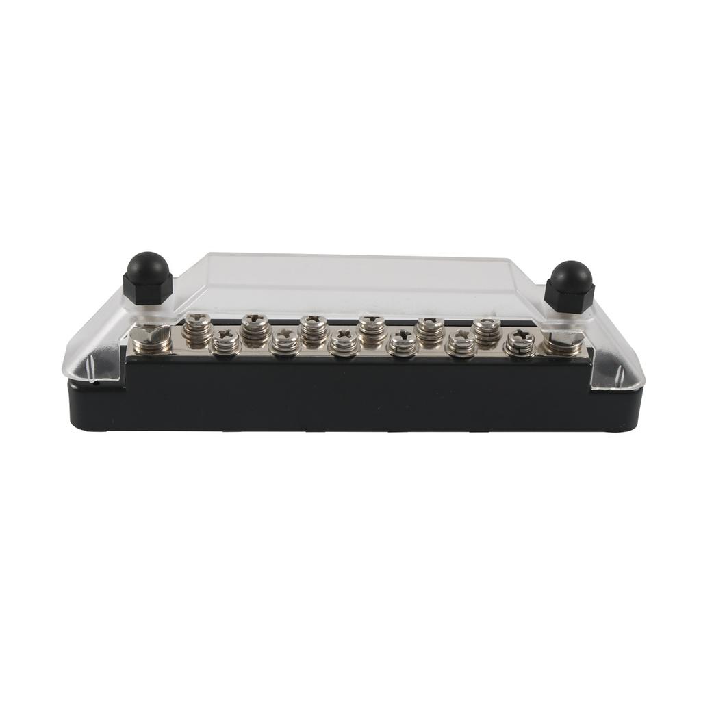 12V Power Distribution Block with 2x 1/4" (M6) Connector Bolts and 12x M4 (#8) Connection Screws Power Rail Connector Block Positive and Negative