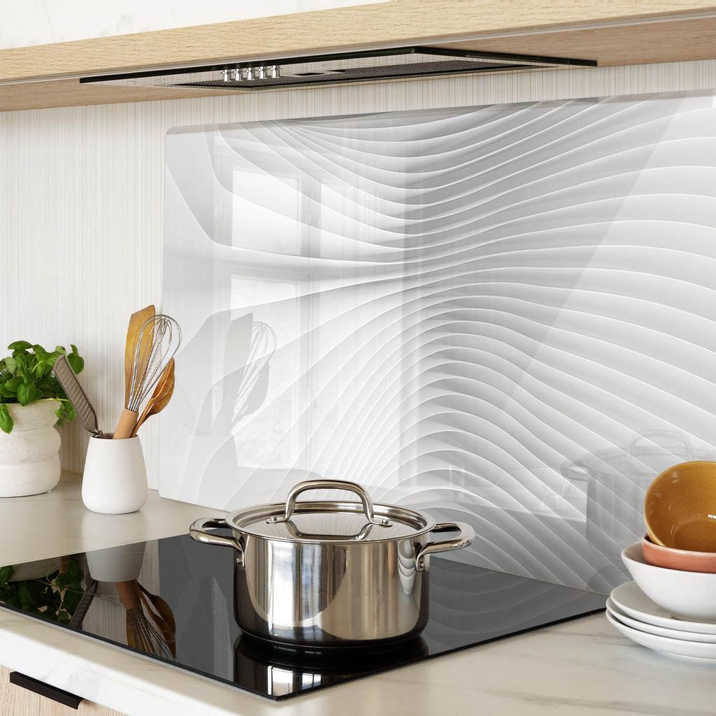 Decorative Glass Kitchen Cutting Board Abstract Lines 80X52 Cm