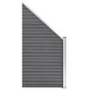 WPC Fence Set 2 Square Panels + 1 Diagonal Panel 446 X 186 Cm Grey