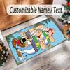 Personalized Crystal Velvet Carpet Custom Name Text,Asterix & Obelix Anti Slip Area Rug For Home Decoration