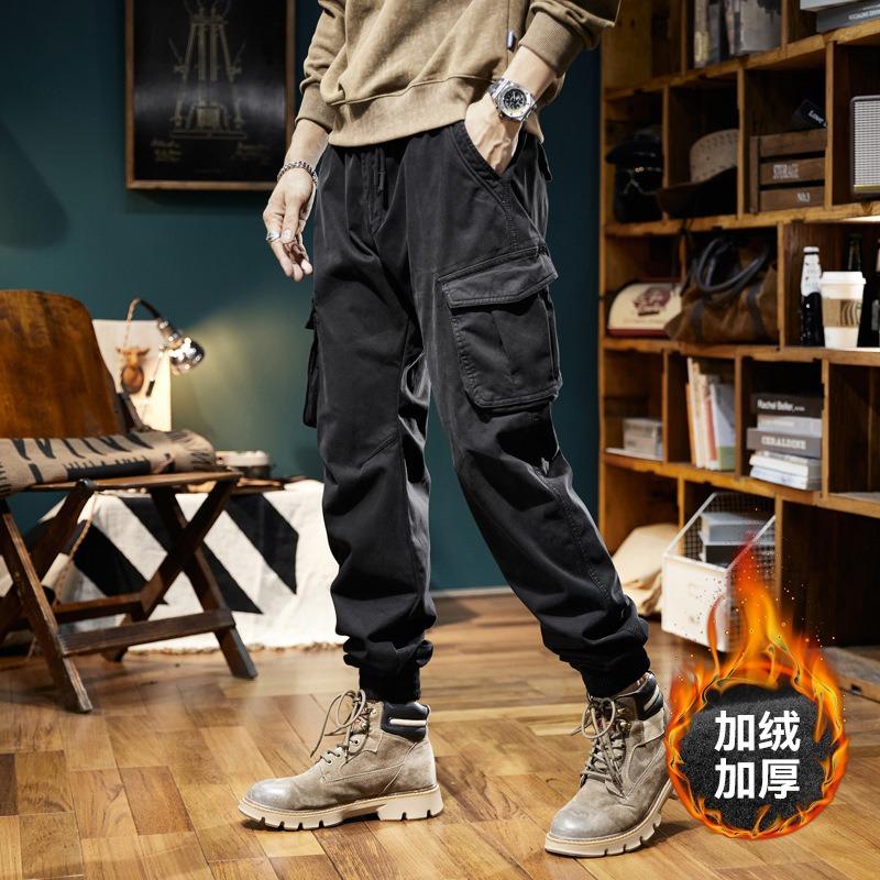 

Зимний комбинезон утолщенный и бархатный мужские брюки мужские повседневные брюки толстые брюки модный бренд мужские зимние высококлассные брюки 38 чёрный
