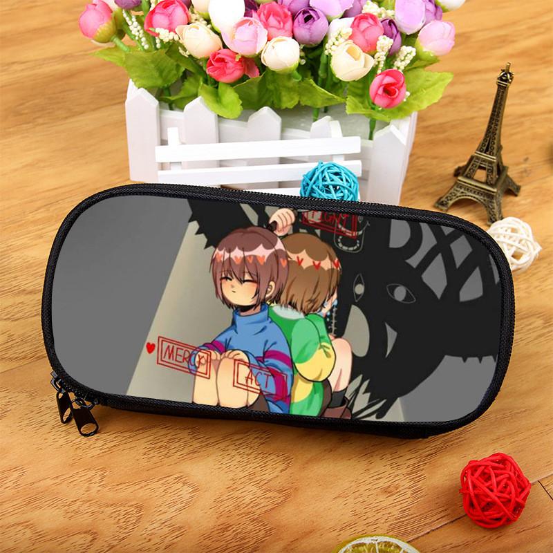 Undertale Pencil Case Large Capacity Nylon Organizer For Students And Artists