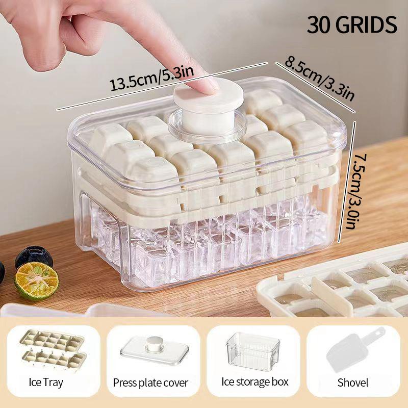 30 Grids Pressing Ice Cube Tray Block Mold Press Ice Making Mold Summer Ice Maker Tool Household Sealed Ice Maker Kitchen