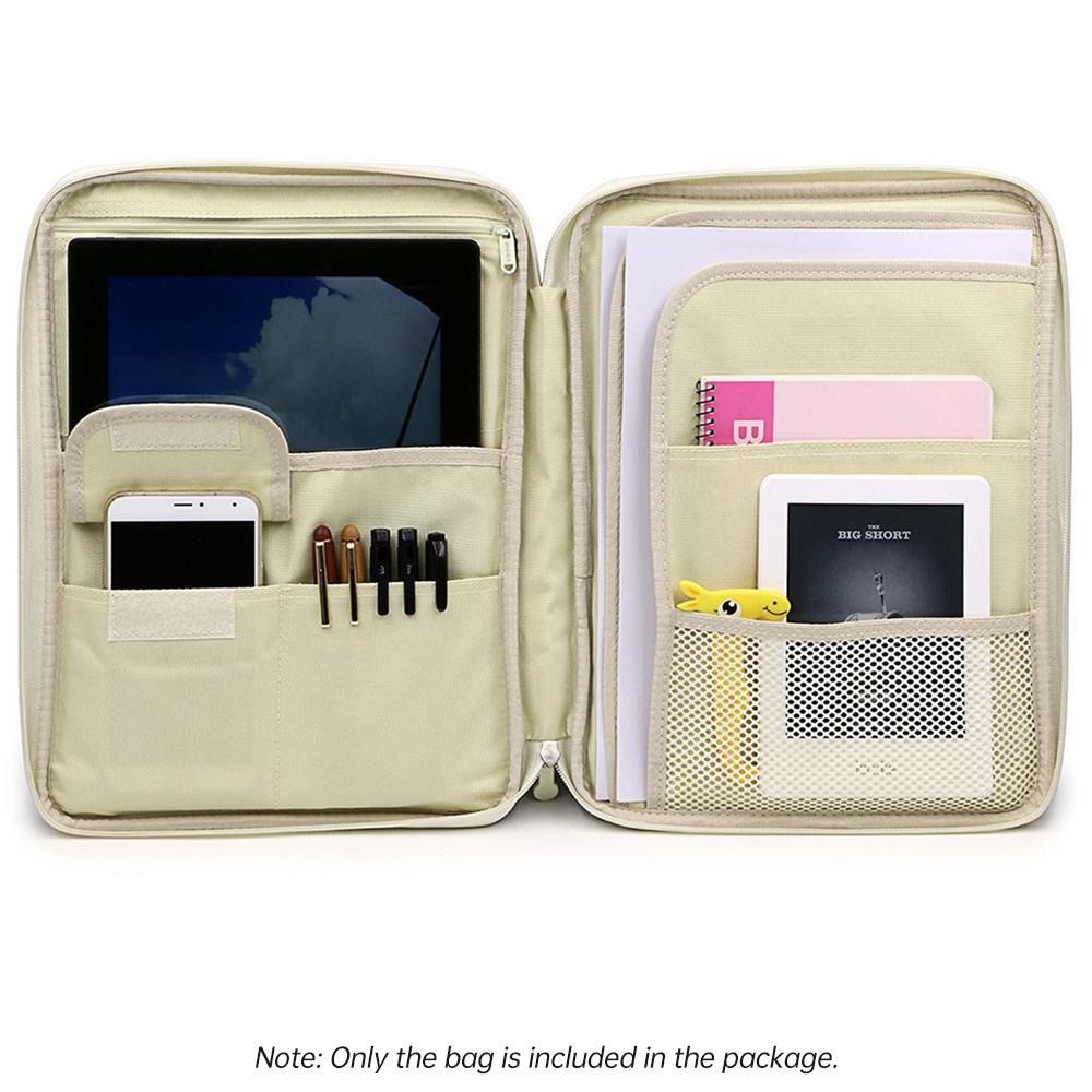 Bolsa multifuncional para documentos A4, organizador de portfólio, bolsa de viagem à prova d'água com zíper para