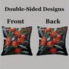 1Pc Red Eucalyptus Flower Pillow Cover, Polyester 2D Double-Sided Print, Vibrant Australian Native Floral Art, Botanical Home De