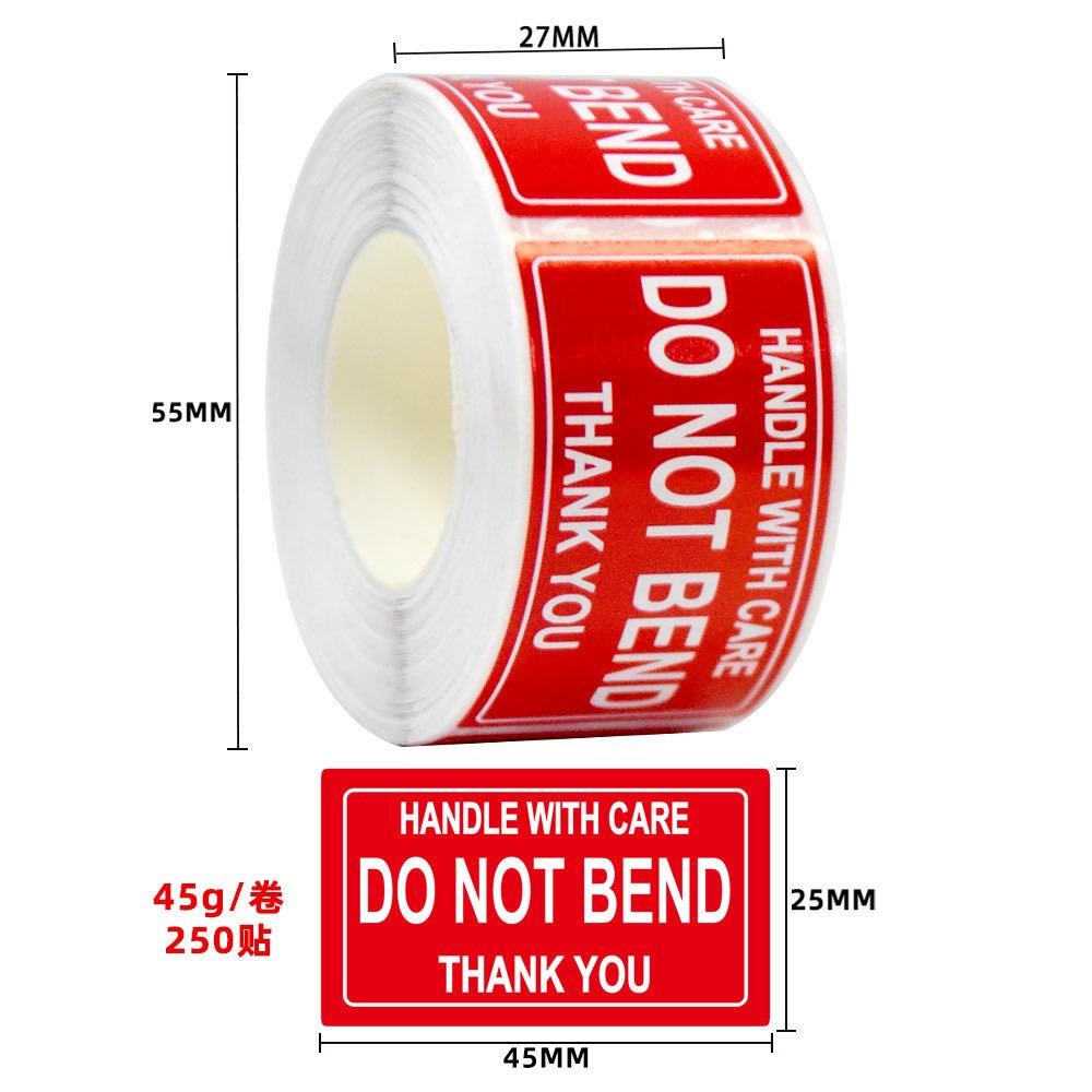 250pcs/roll,Fragile Warning Label, English Copperplate Sticker, Anti-removal Fragile Warning Label, Red Warning Label