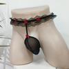 Sissy Lingerie Panties Men'S Pearl Massage T Back Thong Transparent Lace Frilly Mini Pouch G-String Femboy Crossdressers Outfits