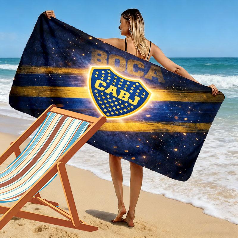 Club Atlético Boca Juniors Print Strandtuch, Großes Weiches Schnelltrocknendes Handtuch für Strand Camping Schwimmen