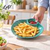 Shell Plate with Dipping Compartment Shaped Chips And Dip Plates Built-in Sauce Compartment Reusable Plastic Serving Dishes Small Fruit Platters for