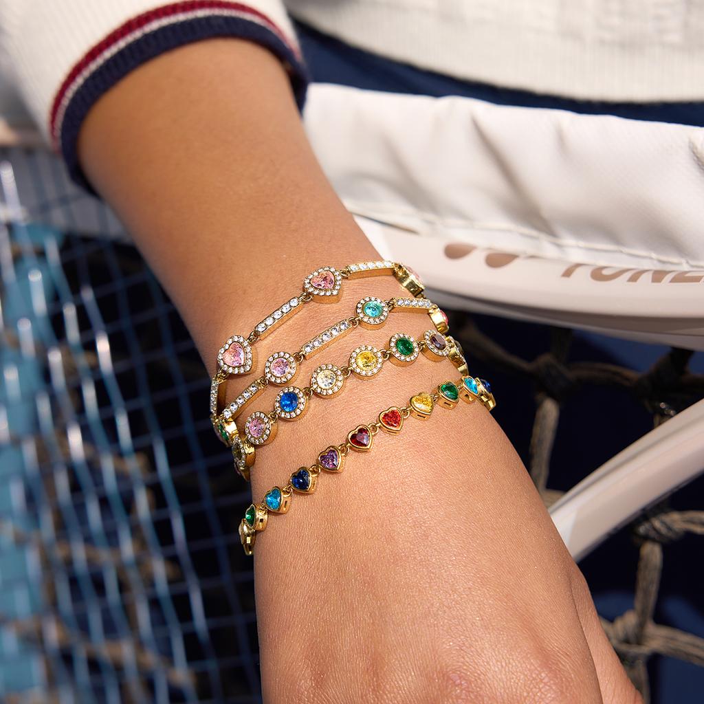 Youthway Luxury Geometric Zircon Bracelet For Women Delicate 18K Gold PVD Plated Stainless Steel Bracelet Fashion Jewelry Gift