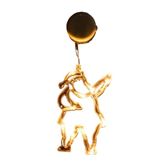 Christmas Window Curtain Lights with Snowflakes Santa Star Easy to Hang Christmas Ornaments with Suction Cups LED String