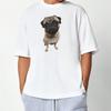 Streetwear Pug Dog T-Shirt Gangster Pug Urban Hip Hop XXL Black Casual Streetwear Unisex Novelty Gift T-Top