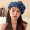 Novelty Stylish Cabbie Hat for Men Women Hat Denims Vintage Cabbie Caps Unisex Headwear Autumn Winter Hat for Daily Wear