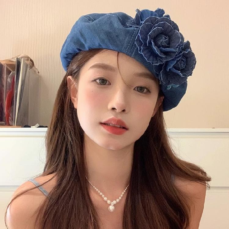 Novelty Stylish Cabbie Hat for Men Women Hat Denims Vintage Cabbie Caps Unisex Headwear Autumn Winter Hat for Daily Wear