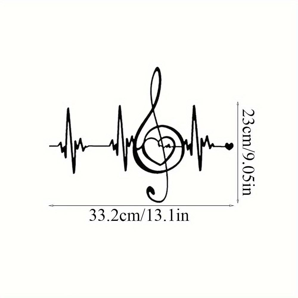 Functional Metal Wall Decor 1pc Electric Wave Pattern Notes Ornament for Wedding Valentine Music Party