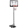 Canasta de Baloncesto con Ruedas 83x55cm Tablero, Altura del Aro Ajustable de 156 a 210 cm, Sistema de Baloncesto para Adolescentes, para Uso en Exteriores