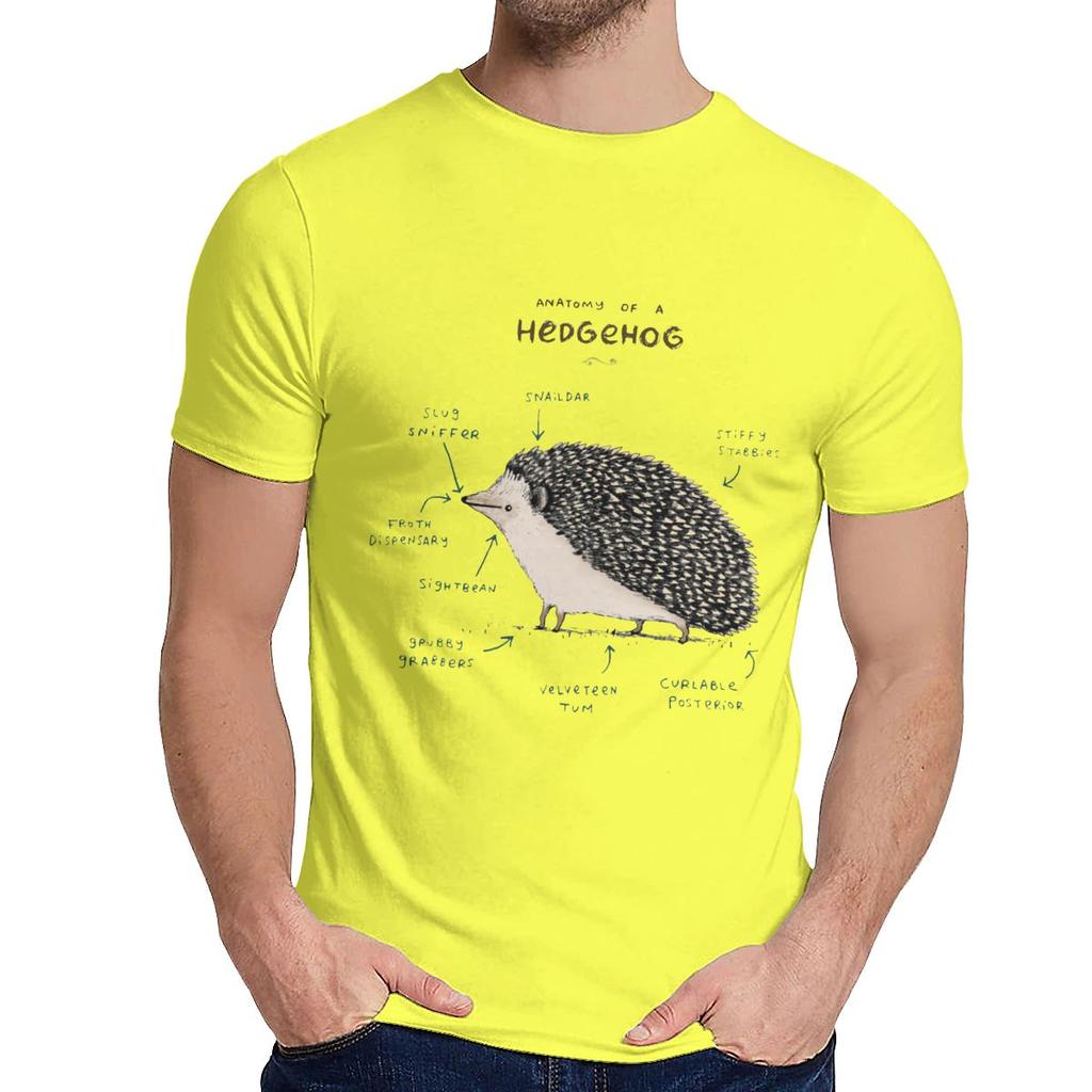 For Male Tee Shirt Anatomy Of A Hedgehog Soft Harajuku Classic Round Neck Vintage T Shirt