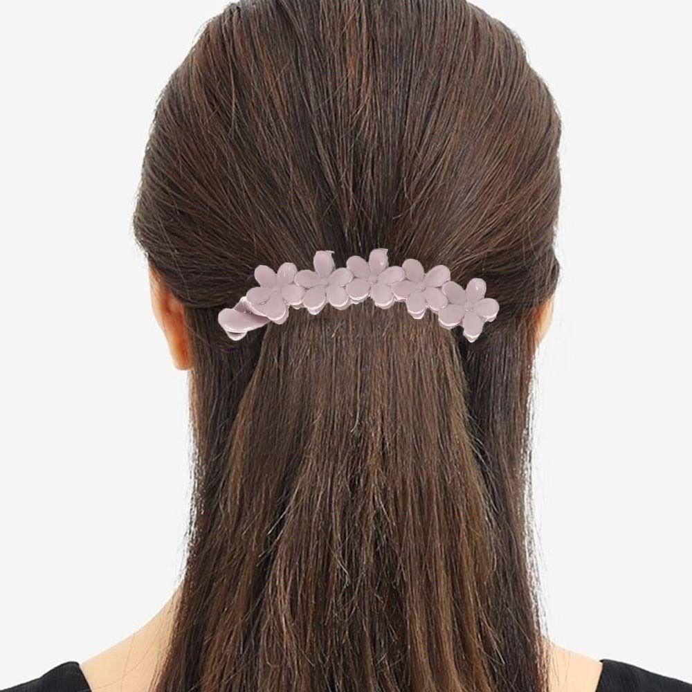 Resin Vertical Clip Plum Blossom Ponytail Holder Fashion Accessories Flower Banana Clips  Work