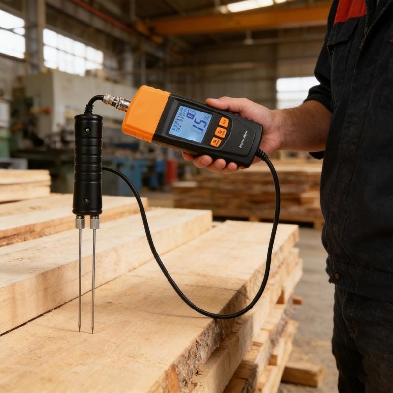 Digital Moisture Tester with Backlit LCD Screen and Auto Shutdown Function for Accurate Humidness Measurement in Wood and Textiles