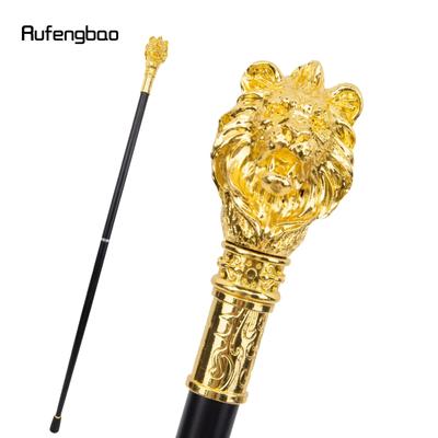 Bastone da passeggio alla moda con manico a testa di leone dorato di lusso per bastone da passeggio decorativo per feste Bastone da passeggio con pomello pastorale elegante 95 cm