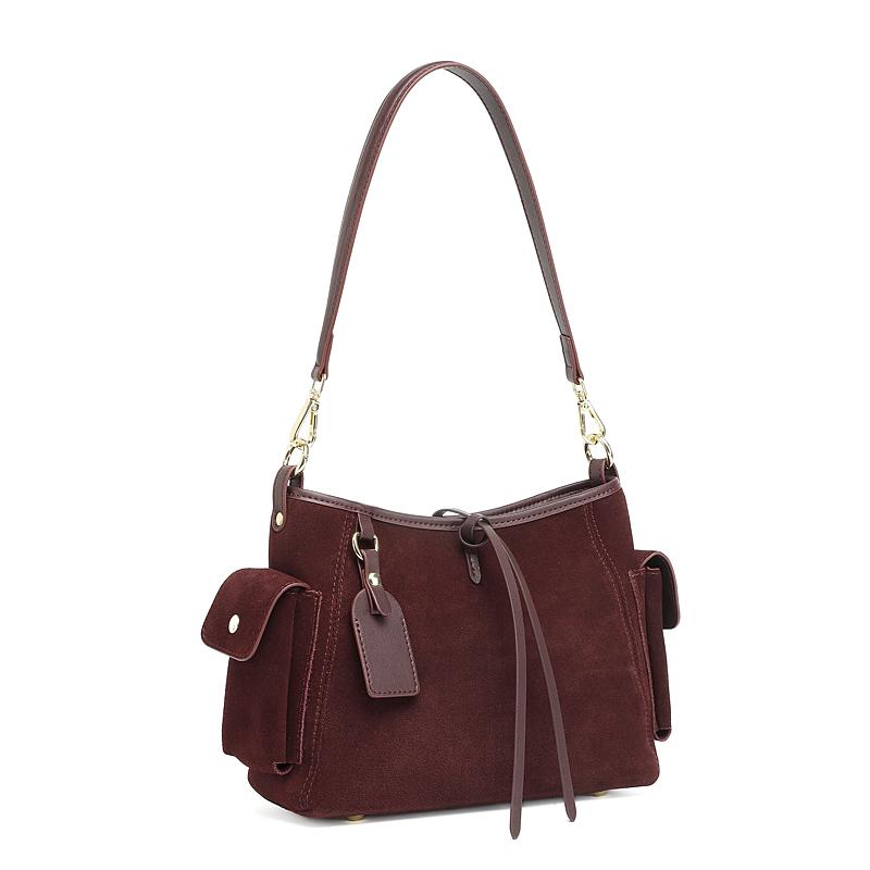2026 New Women's Bag Luxury Suede Leather Women Shoulder Bag High Quality Cowhide Crossbody Bags Fashi Versatile Handbag