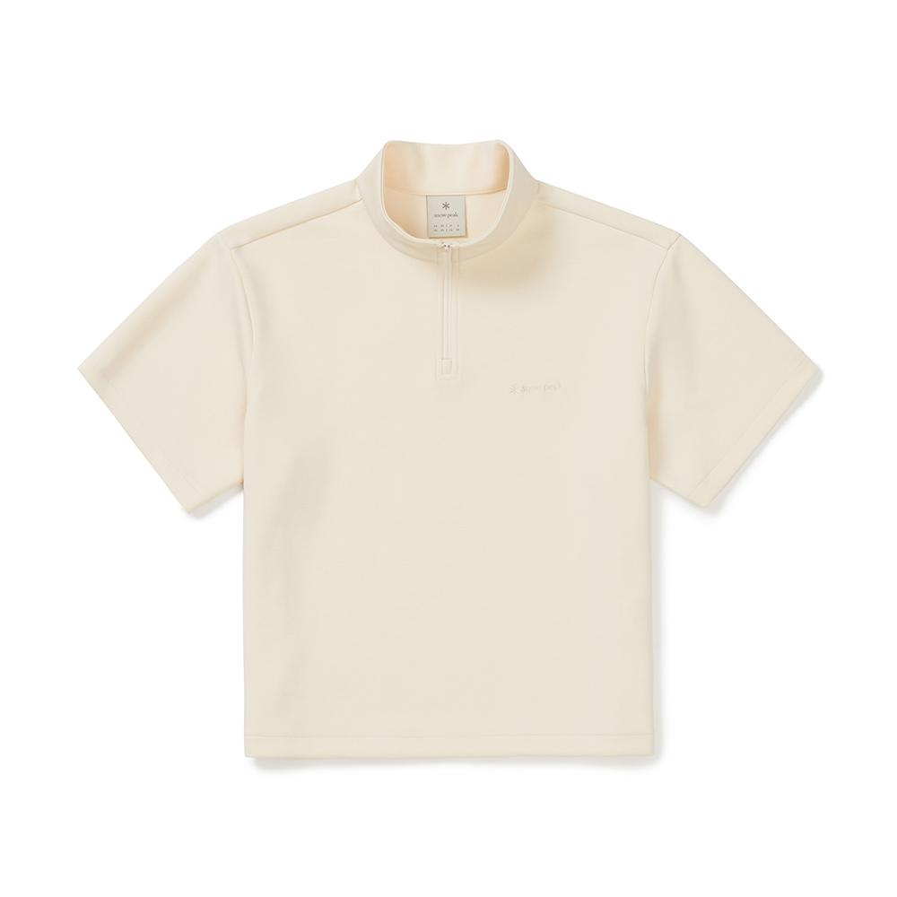SNOWPEAK Silky Women's Half-zip Short-sleeve T-shirt Pastel Yellow (S25MWFZT05)