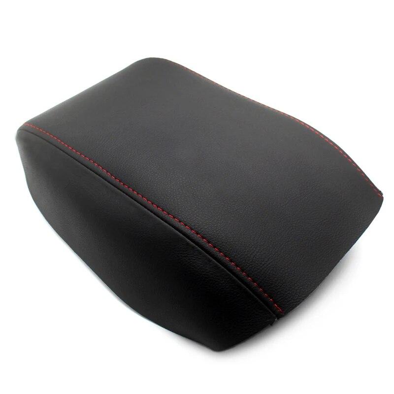 

Мягкий кожаный чехол на подлокотник для VW Golf 6 MK6 2010 2011 2012 2013, центральный подлокотник для салона автомобиля, накладка на кожный покров, наклейка, отделка C red line