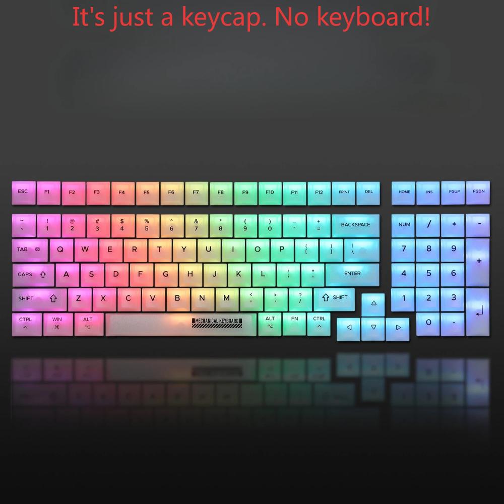 Clear Matte Translucent Keycaps, Suitable for Most Mechanical Keyboards, Ice Crystal, 1% Cherry, PBT, CHERRY