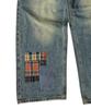 SK8ER ROCK Patchwork Denim Wide Pants ((Beige Indigo))