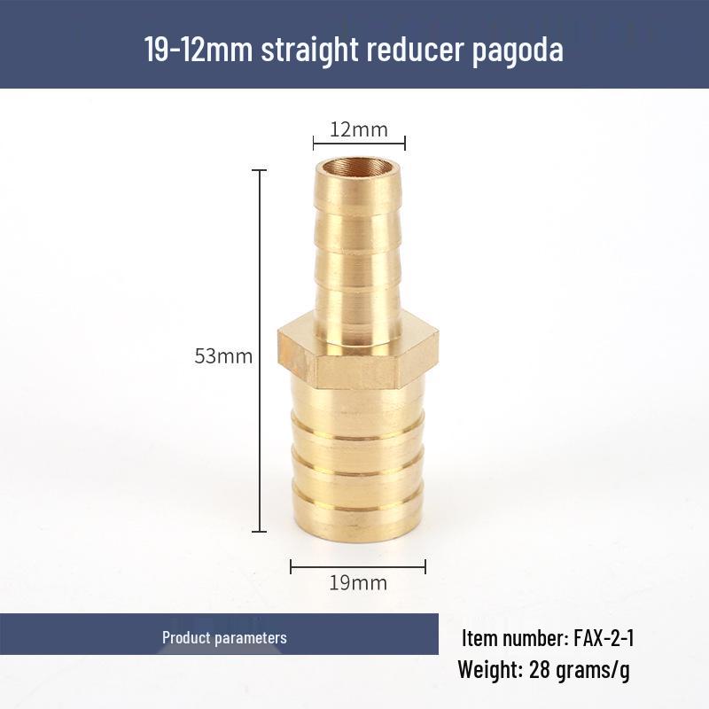 Brass Reducing Pagoda Plug for Hose Fitting - Converts 4mm To 19mm Diameters
