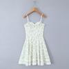French retro girl V-neck chest wrap fresh floral suspender skirt design slim and thin waist short dress dress