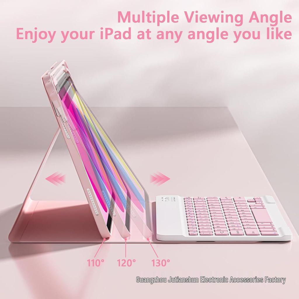 Compatible Protective Leather Case with Bluetooth Keyboard for iPad 11th Gen A16 Tablet - Spanish Layout.
