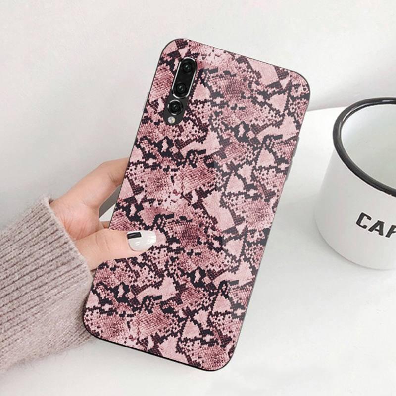 Pouzdro na telefon Snake Skin pro Huawei P50 P40 P30 P20 Pro Mate 40 30 20 Pro Nova 9 8 7 PC Skleněný kryt telefonu