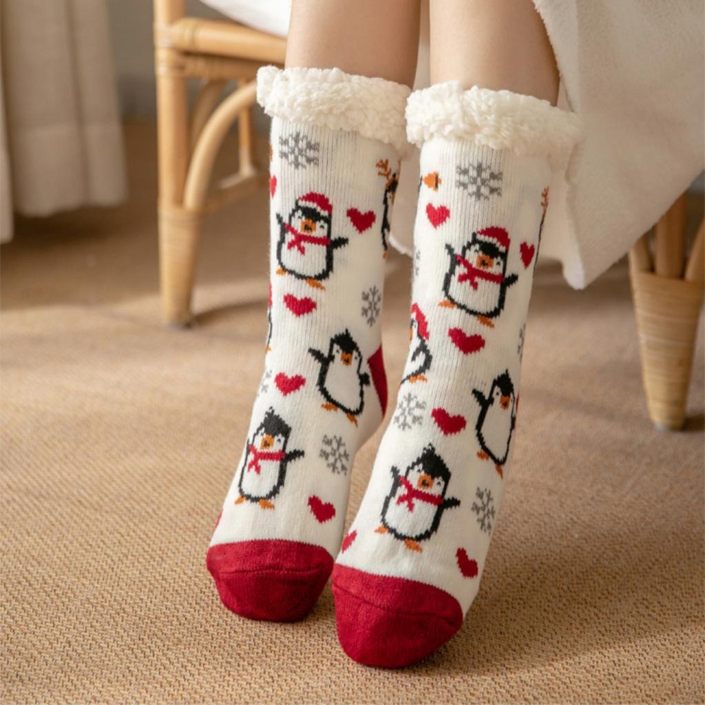 Christmas Socks, Floor Socks, Winter Socks, Snow Socks, Plush Socks, Coral Socks, Home Socks, Sleep Socks